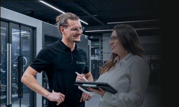 Team talking on the production floor